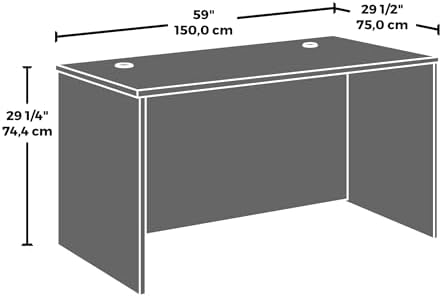 OfficeWorks by Sauder Affirm 60'' Desk Shell, L: 59.06'' x W: 29.53'' x H: 29.29'', Noble Elm