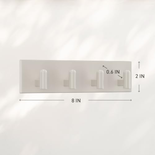 Command Decor Metal Key Rail, Light Beige, 1 Hook Rail, 8 Small Strips