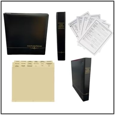 Black 1" Estate Planning Portfolio, Binder, 18 Position tabs and fillable Personal Data Sheets (Black, 1)