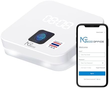 NGTeco Cloud Time Clock for Employees Small Business, Remote Control Fingerprint Time Clocks, Customization Rule Clock in Machine with Software ＆ iOS/Android App, 2.4G WiFi, No Monthly Fee