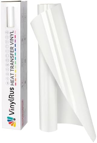 VinylRus Heat Transfer Vinyl-12” x 8ft Iron on Vinyl Roll for Shirts, HTV Vinyl for Silhouette Cameo, Cricut, Easy to Cut & Weed