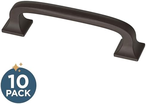 Franklin Brass (10-Pack) – Deep Bronze Cabinet Handles, 3 Inch Hole Center, Pulls for Drawers, Kitchen Cabinet Door, Dressers | Lombard
