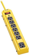 Eaton Tripp Lite Series TLM704SA Heavy Duty Power Strip with Surge Protection, 7 Outlets, 450 Joules, 4ft Cord, Yellow Metal Housing, Under Desk & Wall Mountable, Cord Wrap, Industrial Garage Shop