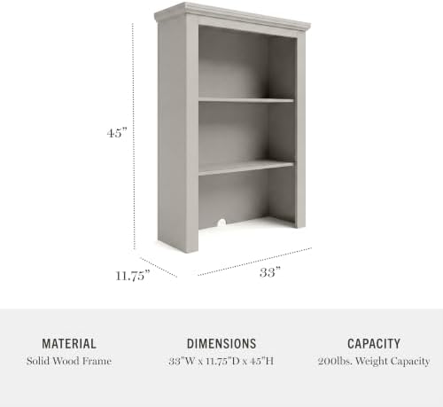 Martha Stewart Lily Pond Modular Base Cabinet and Hutch, Sharkey Gray