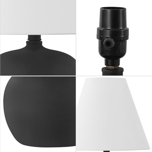 JONATHAN Y Asher 18.25" Gourd LED Table Lamp, Matte Black, Set of 2