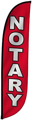 LookOurWay Printing & Shipping Services Notary Feather Flag, 12 Ft