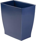 iDesign Small Plastic Bathroom Trash Can, Navy Blue