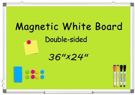 Double-Sided White Board Dry Erase Magnetic Whiteboard Wall 36x24 Green