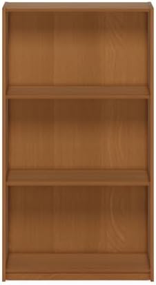 Furinno Basic 3-Tier Book Shelf with Open Shelves, Natural Oak