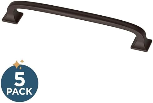 Franklin Brass (5-Pack) – Deep Bronze Cabinet Handles, 5-1/16 Inch Hole Center, Pulls for Drawers, Kitchen Cabinet Door, Dressers | Lombard