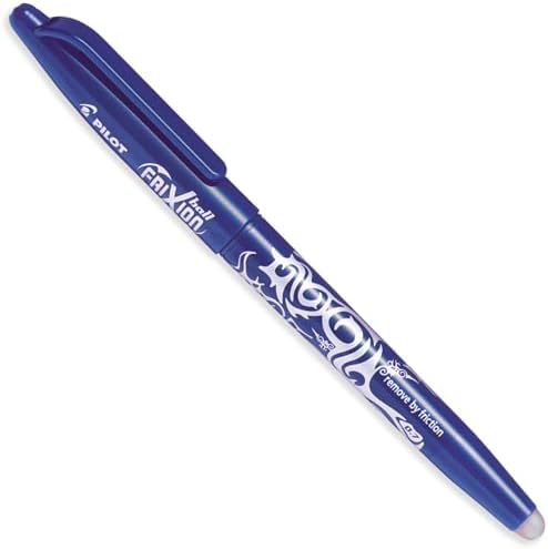 Pilot Frixion Heat/Friction Erasable Rollerball Pen FR7 - Medium Line 0.7mm Tip Nib - Wallet Pack of 5 - Blue