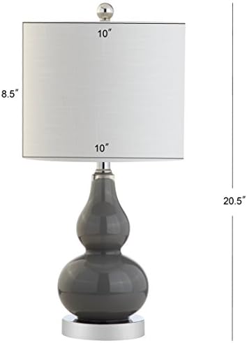 JONATHAN Y Anya Gourd Glass Table Lamp 20.5", Gray