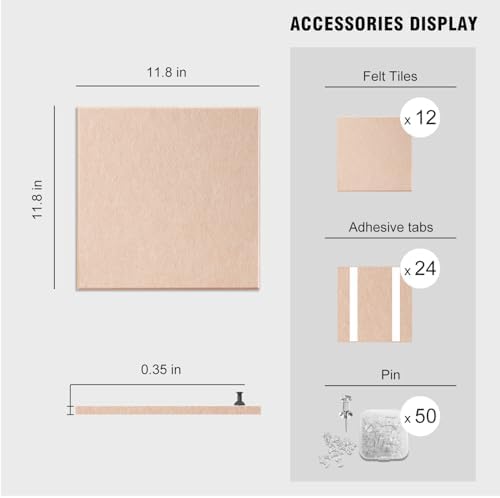 48"x36" Felt Corkboard Bulletin Board,TSJ OFFICE,12 Pack for Wall,Cinnamon