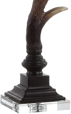 JONATHAN Y Antler 29.5" Rustic Resin Crystal Metal Table Lamp, Brown/Clear