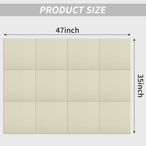 48" x 36" Cork Board Alternative, 12 Pack Felt Bulletin Board Tiles with 30 Adhesive Tabs Wall Push Pin Board for Office Classroom Bedroom Decor