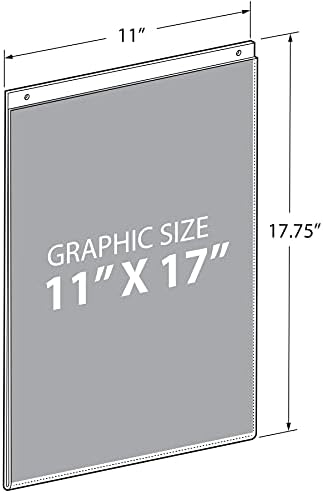 Azar 162708 11-Inch W by 17-Inch H Wall U-Frame Sign Holder, 10-Piece Set