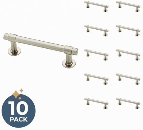 Franklin Brass Francisco (10-Pack) Cabinet Handles 3" Hole Center Pulls | Satin Nickel Hardware Kitchen Door, Drawers, Dressers, Furniture P29520K-SN-B