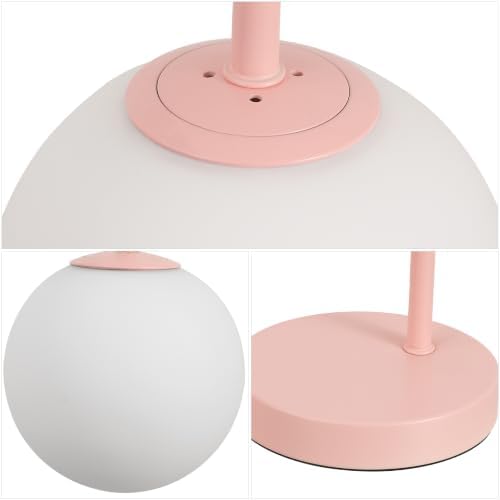 JONATHAN Y Arco 18.25" Pink Arched Metal Table Lamp with Globe Shade