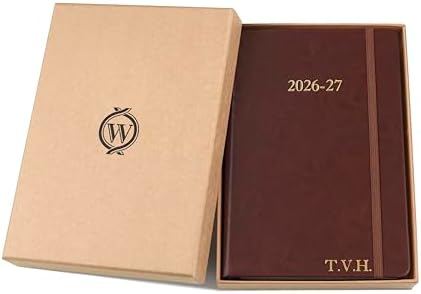 Wykeham's Executive 2026-27 Daily Journal Planner – Customization Available – Mid-Year Academic Diary – July 2026 to June 2027 (Personalized Conker, 8.5"×5.5")