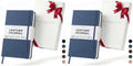 BEECHMORE BOOKS Premium Lined Leather Journal for Men & Women, 5" x 8" (A5) Thick 120gsm Ivory Cream Paper Notebook, Hardcover Vegan Leather Personal Diary, With Gift Box (Symphony Blue) (Pack of 2)
