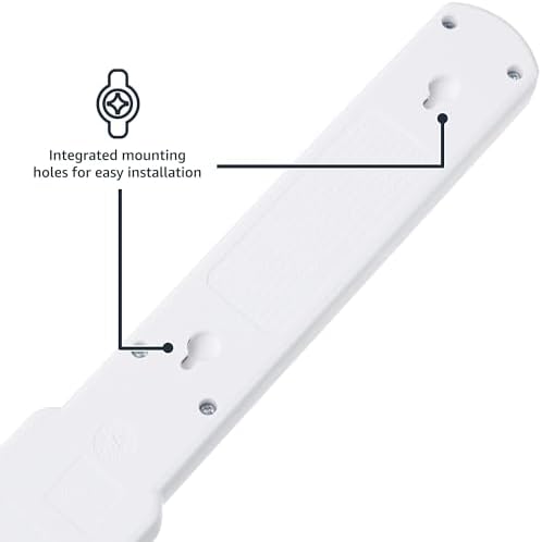 Amazon Basics Surge Protector Power Strip, 6-Outlet with 200J Protection, Circuit Breaker, LED Indicator, On/Off Switch, Wall-Mounting, 2ft Extension Cord, White, 2-Pack