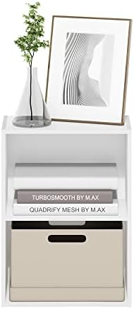 Furinno LUDER 2-Tier Book Shelf, Wide Open Shelves Bookshelf, Plain White
