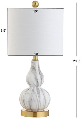 JONATHAN Y Anya Gourd Glass Table Lamp 20.5", Black/White