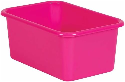 Teacher Created Resources Pink Small Plastic Storage Bin, Pack of 6