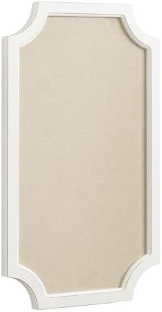 Hogan Framed Scalloped Decorative Wall Pinboard; White; 18 x 30; Rustic Modern Farmhouse Bulletin Board for Wall Organization and Decorative Displays