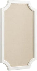 Hogan Framed Scalloped Decorative Wall Pinboard; White; 18 x 30; Rustic Modern Farmhouse Bulletin Board for Wall Organization and Decorative Displays