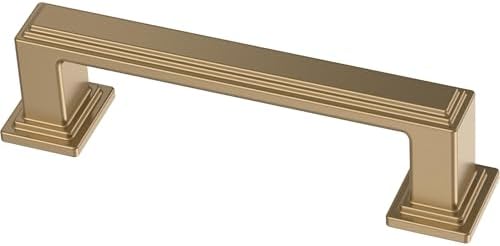 Franklin Brass 10 Pack Champagne Bronze Gold Cabinet Handles 3 inch (76mm) Kitchen Cabinet Handles and Drawer Pulls for Cupboards and Dressers | Stepped