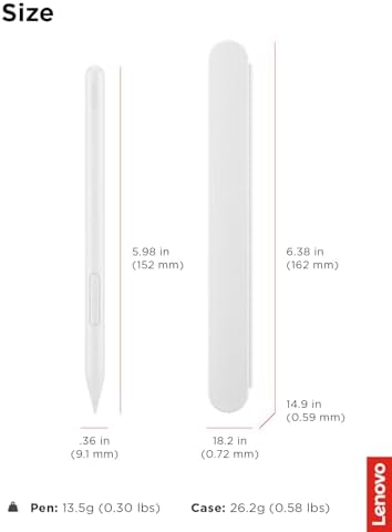 Lenovo Yoga Pen 2 with Magnetic Pen Case, AES 3.0 Stylus with 8192 Pressure Levels, USB C Rechargeable, Tilt Detection, Multi Protocol Support for Lenovo Yoga 2 in 1 PCs, Seashell