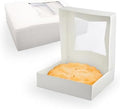MT Products White Bakery Boxes 8" x 8" x 2.5" - Elegant Pastry Boxes (Pack of 10) - Made in USA
