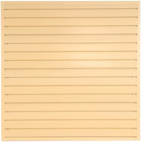 FRAYSCENT Slat Wall Paneling Garage Wall Organizer, Slatwall Panels Garage Tool Organizer Wall Mount Garage Slat Wall Storage Systems, Slat Board PVC Wall Panels Garage Storage (BEIGE, 4ftx4ft)