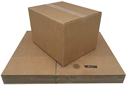 Amazon Basics Cardboard Moving Boxes for Packing and Shipping, Medium Size, 18" x 14" x 12", Brown, 10-Pack