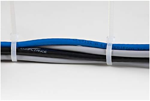 StarTech.com 10"(25cm) Cable Ties - 1/8"(4mm) wide, 2-5/8"(68mm) Bundle Diameter, 50lb(22kg) Tensile Strength, Nylon Self Locking Zip Ties w/Curved Tip, 94V-2/UL Listed, 1000 Pack - White, TAA