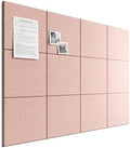 Bumusty 48"x 36" Large Felt Bulletin Board Tiles, Pink