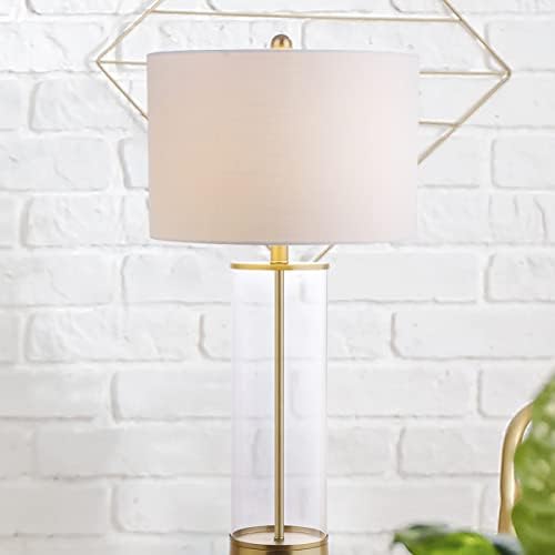 JONATHAN Y Collins Glass Table Lamp 29.25", Clear/Brass Gold