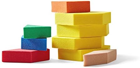 hand2mind Foam Pattern Blocks, Geometric Shapes for Kids, Pattern Play, Toddler Pattern Blocks, Learning Shapes for Kindergarten, 3D Shapes Manipulatives, Sorting Math Blocks (Set of 1,250)