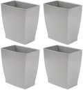 iDesign Small Plastic Bathroom Trash Can, Slim Rectangle, 4-Pack