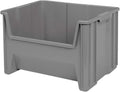 Akro-Mils Stak-N-Store Stackable Storage Bins, 15"x20"x12-1/2, Grey, 3-Pk