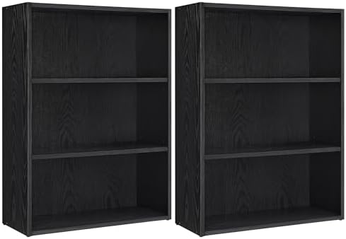 VASAGLE Set of 2 3-Tier Open Bookshelves, 23.6 Inches Wide