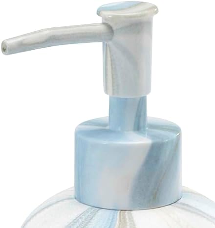 Avanti Linens - Bath Set, 2pc Countertop Accessories, Resin Toothbrush Holder & Lotion Pump (Waves Collection, Blue)