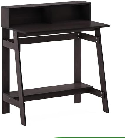 31.6 Wide Gaming Desk with Monitor Stand, A Frame Computer Desk with Shelf, Office Desk for Dorm, Home Office, Study Room, Bedroom, Dark Walnut