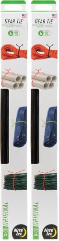 Nite Ize Gear Tie Original ProPacks - Reusable Rubber Twist Ties for Indoor & Outdoor Use - Bendable Wire Interior - Durable Rubber Exterior - Secure Grip - Black, 32" (12 Pack)