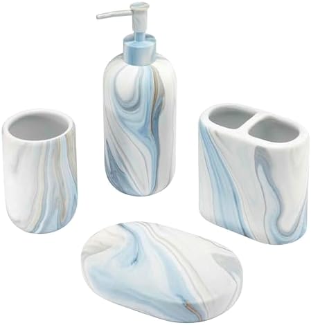 Avanti Linens - Bathroom Accessories, 4 Pack Organization, Waves