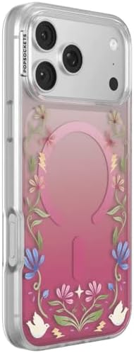PopSockets iPhone 17 Pro Max Phone Case with MagSafe, Wireless Charging Compatible, Disney - Boho Wildflowers Maroon