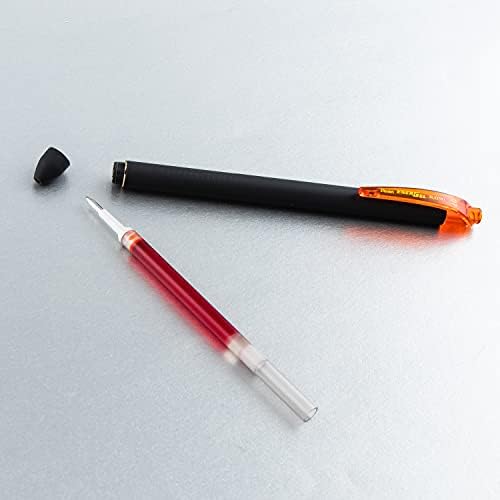 Pentel EnerGel Kuro Liquid Gel Pen, (0.7mm) Medium line, Orange Ink, 12 Pack (BL437R1-F)