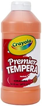 Crayola Premier Tempera Paint For Kids - Orange (16oz), Kids Classroom Supplies, Great For Arts & Crafts, Non Toxic, Easy Squeeze Bottle