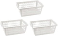 YBM HOME Plastic Perforated Storage Basket Bin Office Drawer, Shelf Desktop Countertop Tray Organizer 32-1188 (3, White)